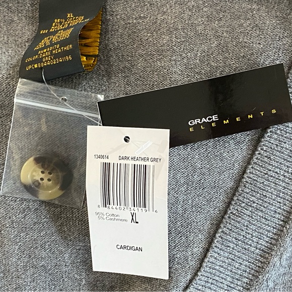 Grace Elements Cotton/Cashmere Cardigan Sweater - Picture 4 of 5